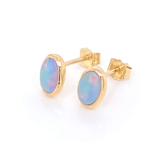 Studs - Solid opals Ge 060