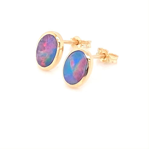 Studs - Doublet opals Ge 084