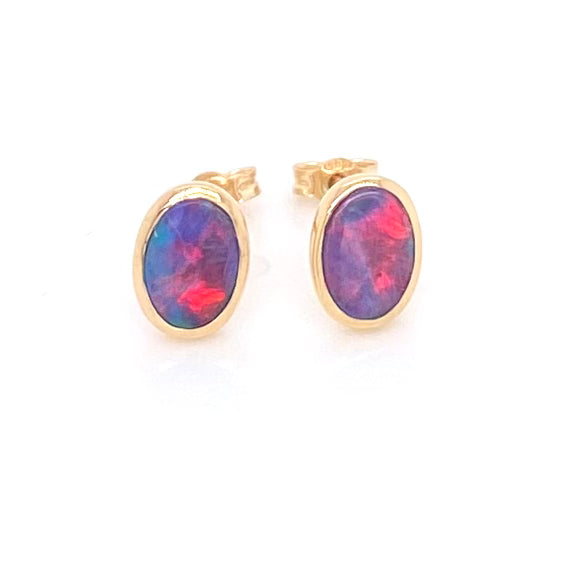 Studs - Doublet opals Ge 084