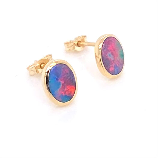 Studs - Doublet opals Ge 084