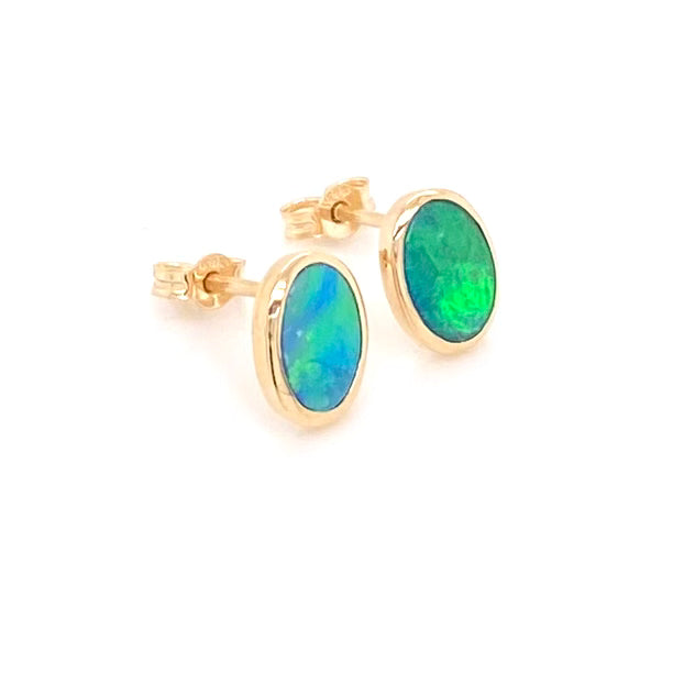 Studs - Doublet opals Ge 082