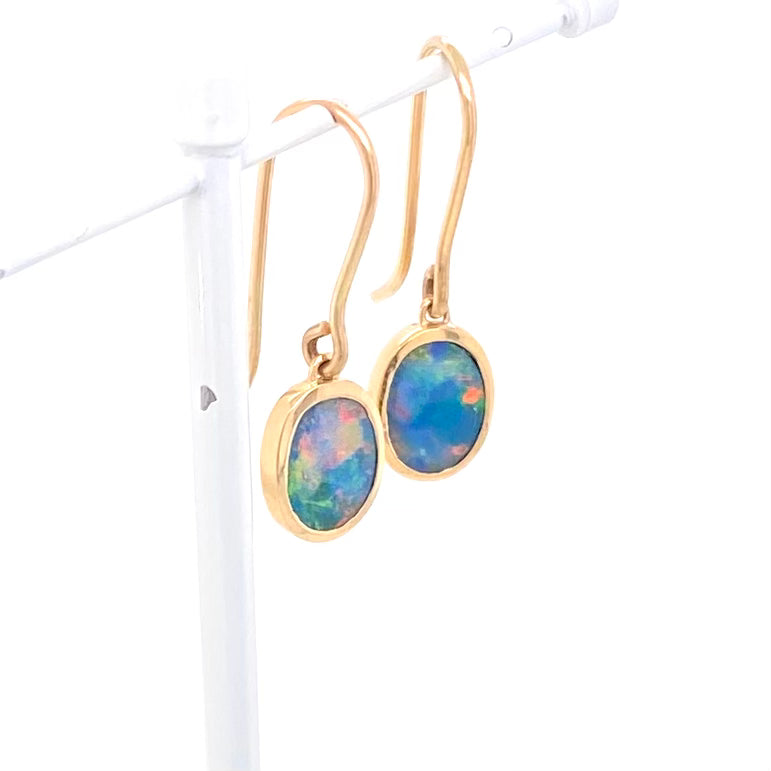Earrings - Doublet opals Gh 009
