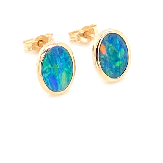 Studs - Doublet opals Ge 078