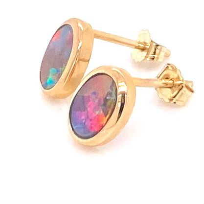 Studs - Doublet opals Ge 009