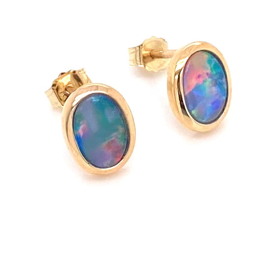 Studs - Doublet opals Ge 009