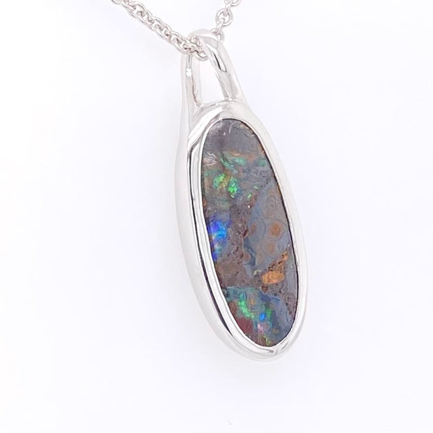 Vedhæng - Solid Boulder opal Sp 188