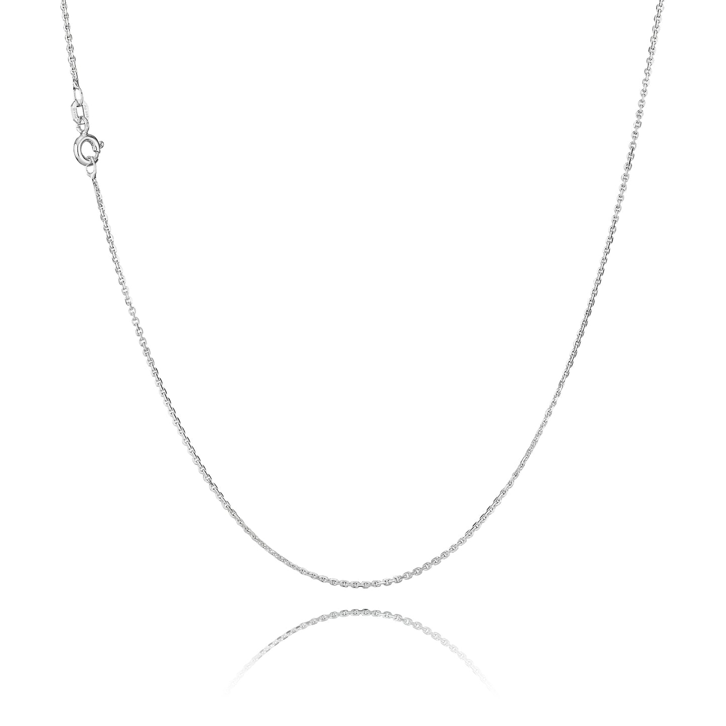 Necklace - 0.6 mm anchor facet silver
