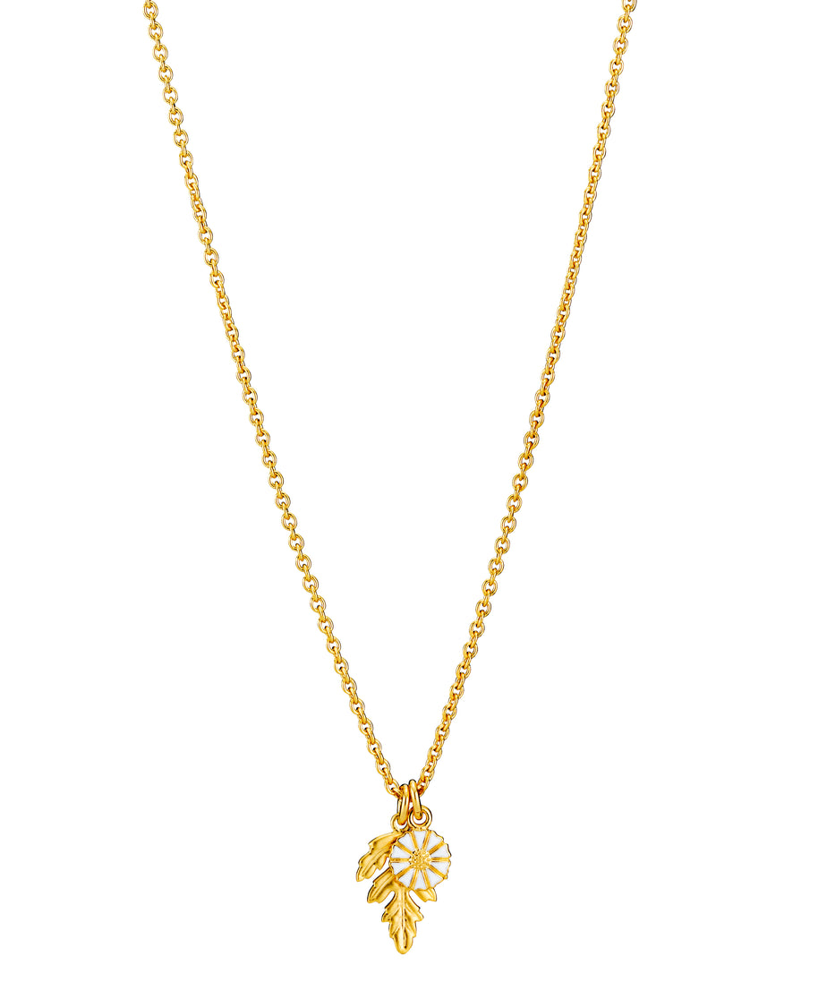 Necklace - Daisy 7.5 mm with leaf