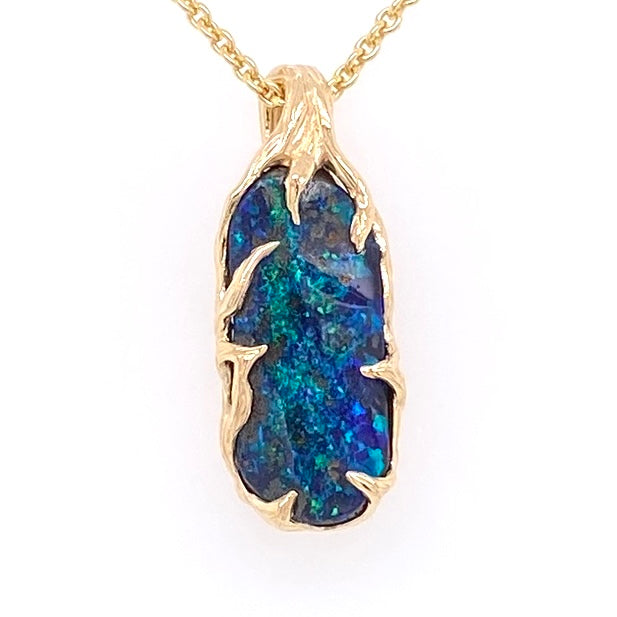 Pendant - Solid Boulder opal Gp 154