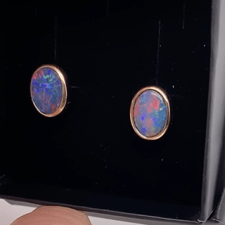 Studs - Doublet opals Ge 006