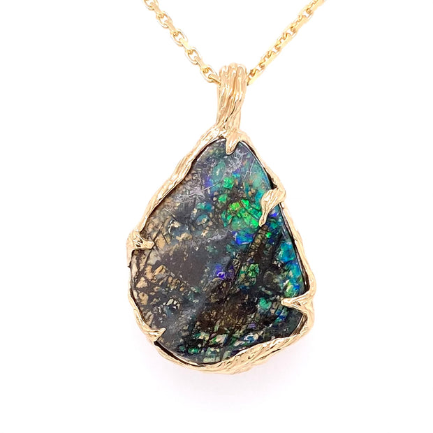 Vedhæng - Solid boulder opal Gp 123