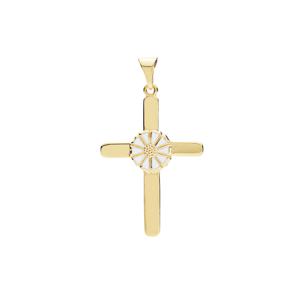 Vedhæng - Marguerit kors 7.5 mm