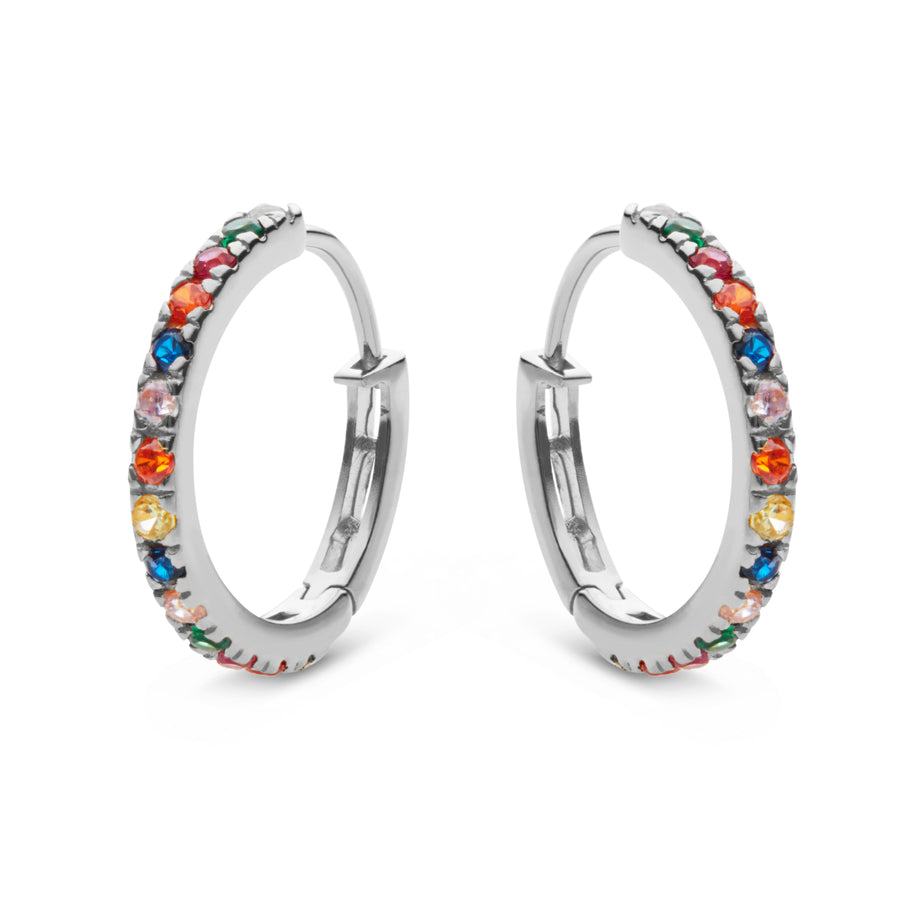 Nubia colour big øreringe fra Maanesten i sterling sølv med farvede zirconia.