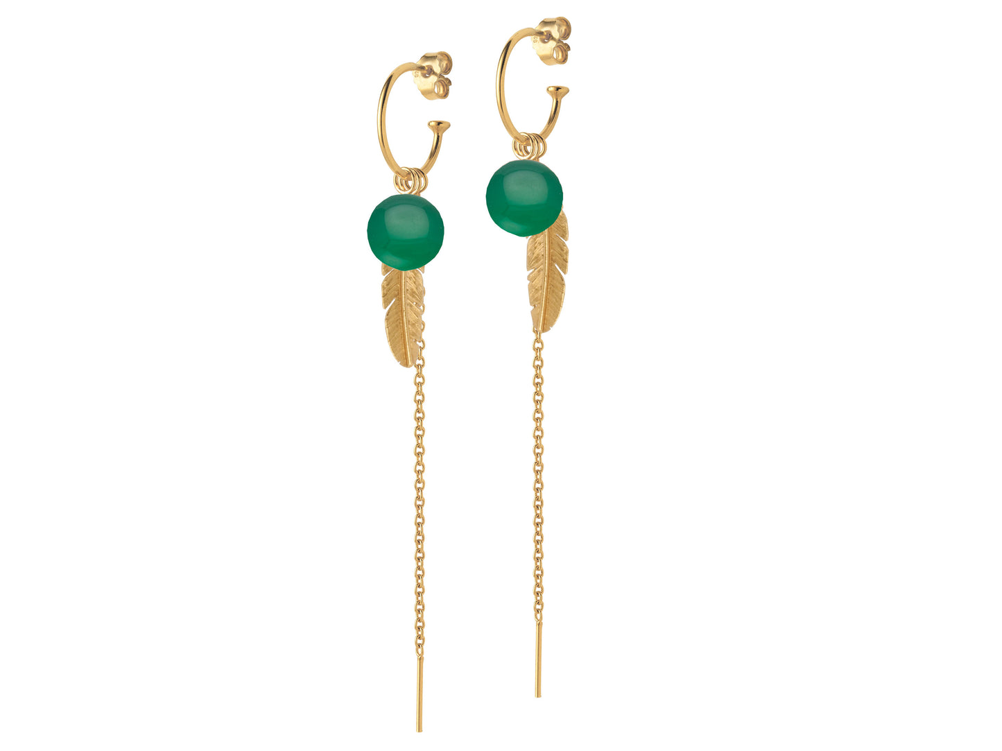 Creol - Green agate feather chain
