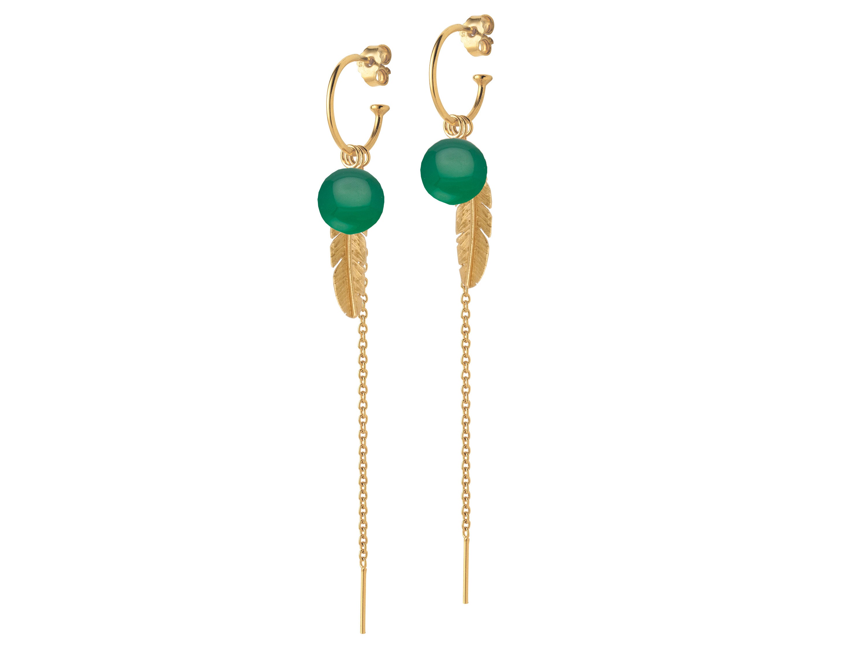 Creol - Green agate feather chain