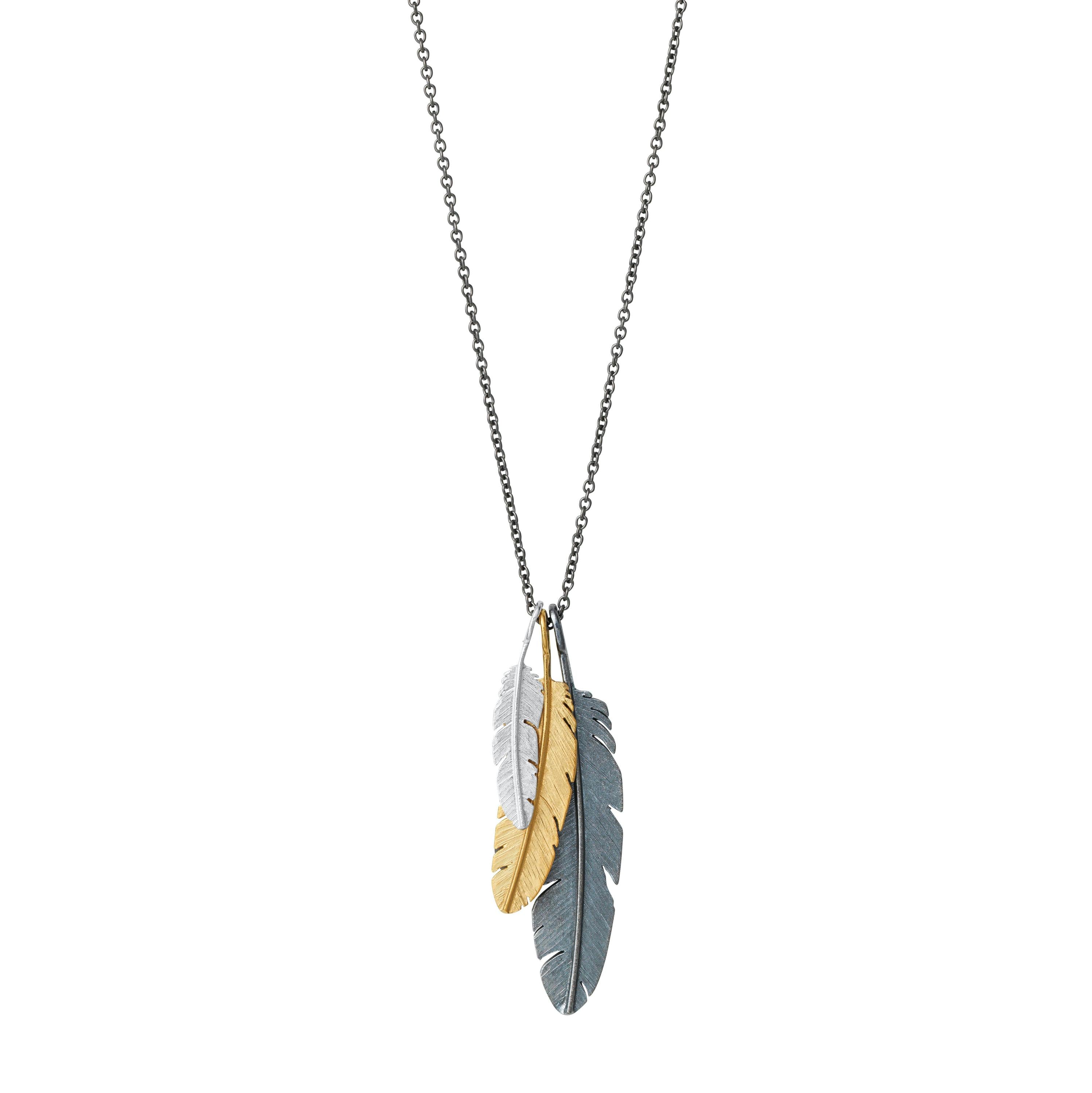 Necklace - 3 feathers