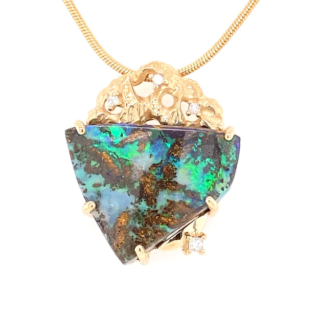 Vedhæng - Solid boulder opal Gp 001