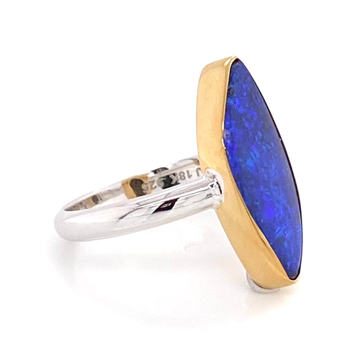 Ring - Solid boulder opal Gsr 018