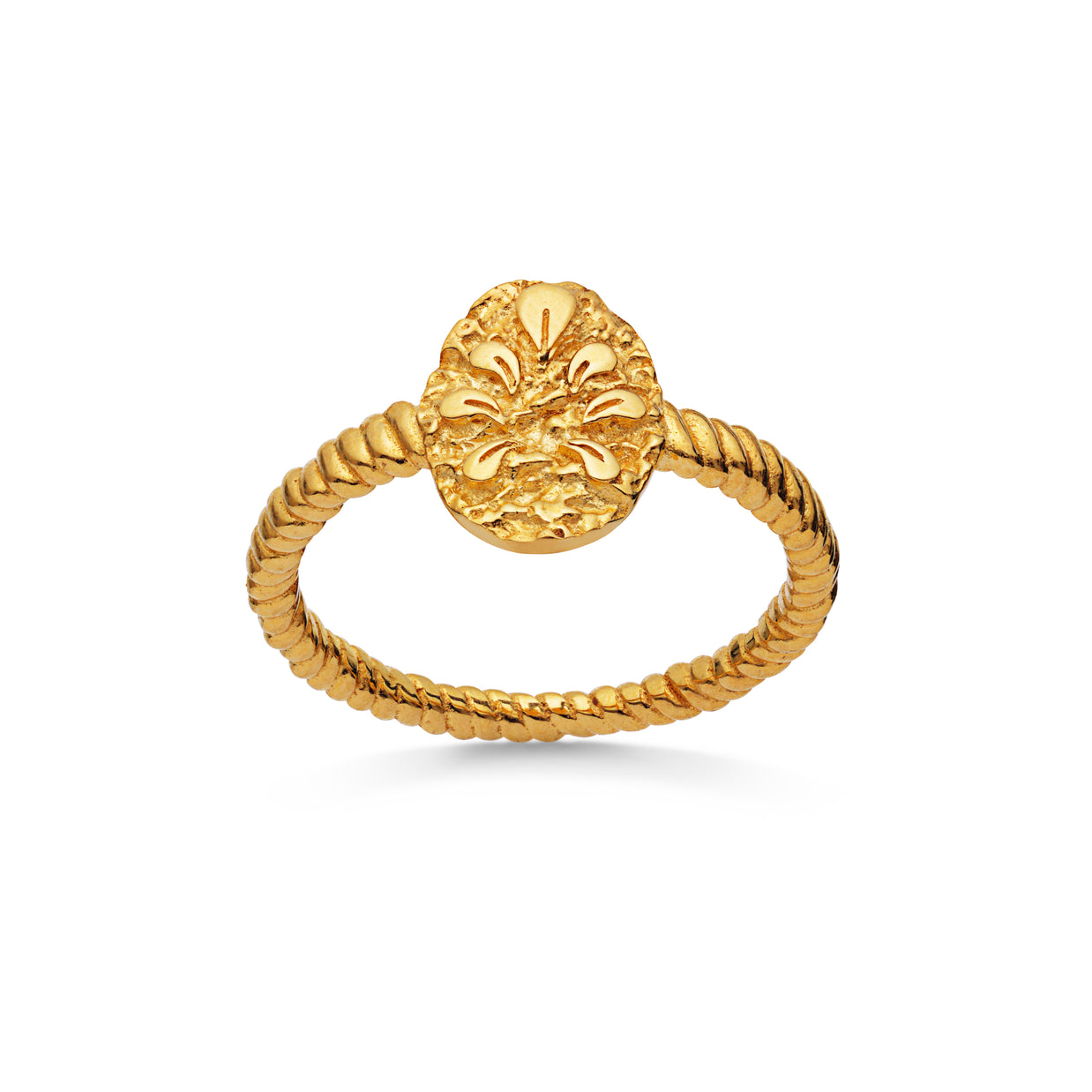 Aspen ring fra Maanesten. Forgyldt sølv
