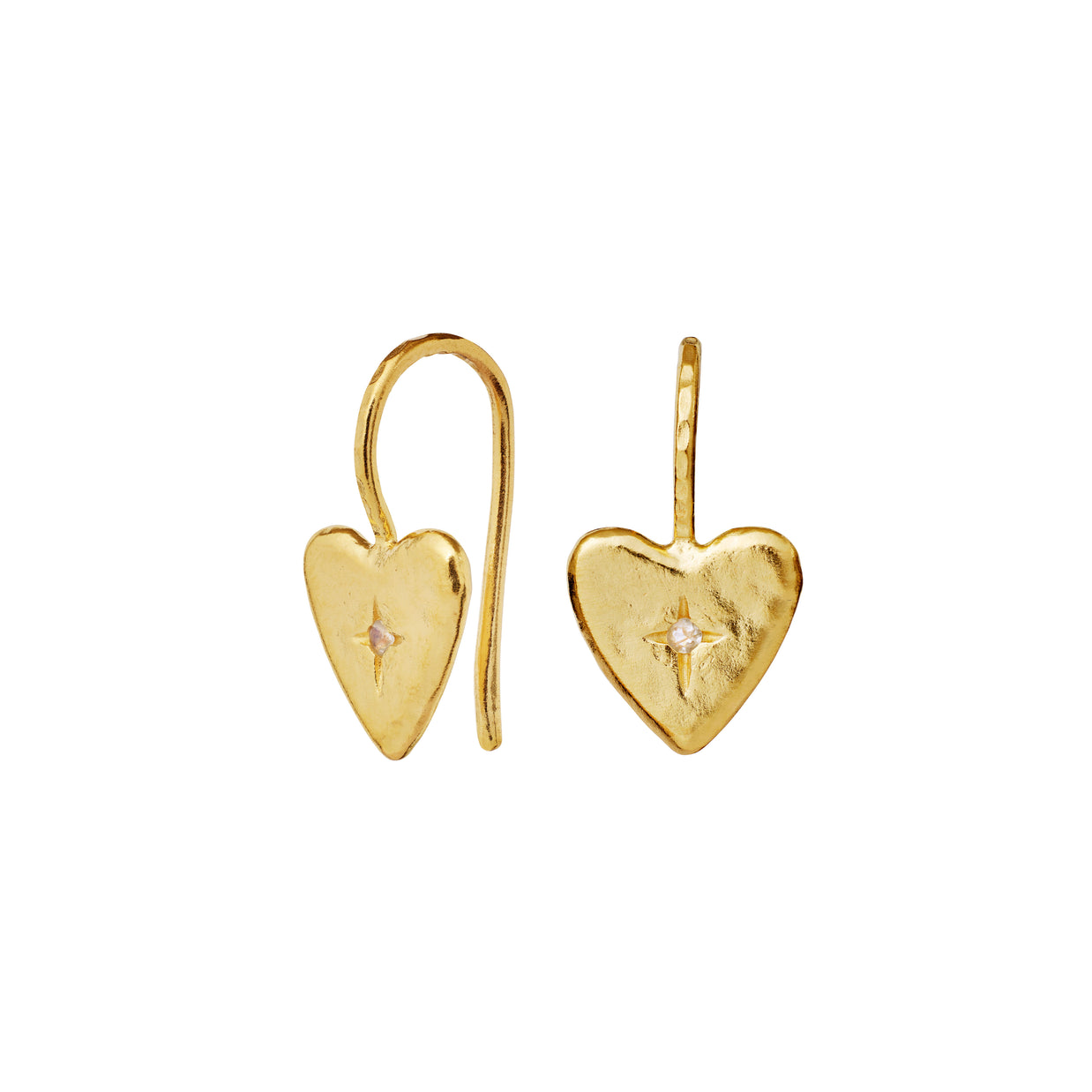 Chandra øreringe i forgyldt sølv fra Maanesten.