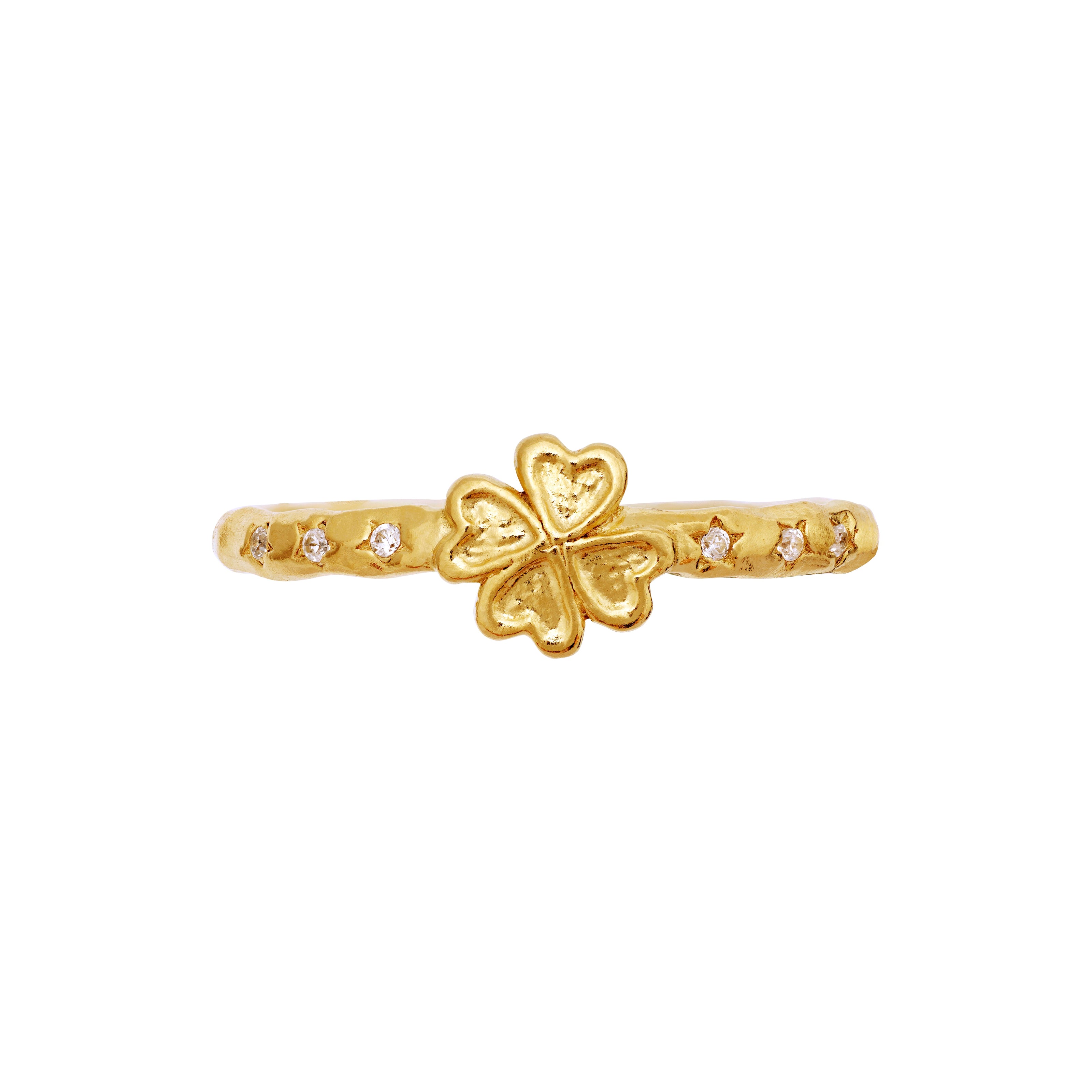 Clover ring fra Maanesten - Forgyldt