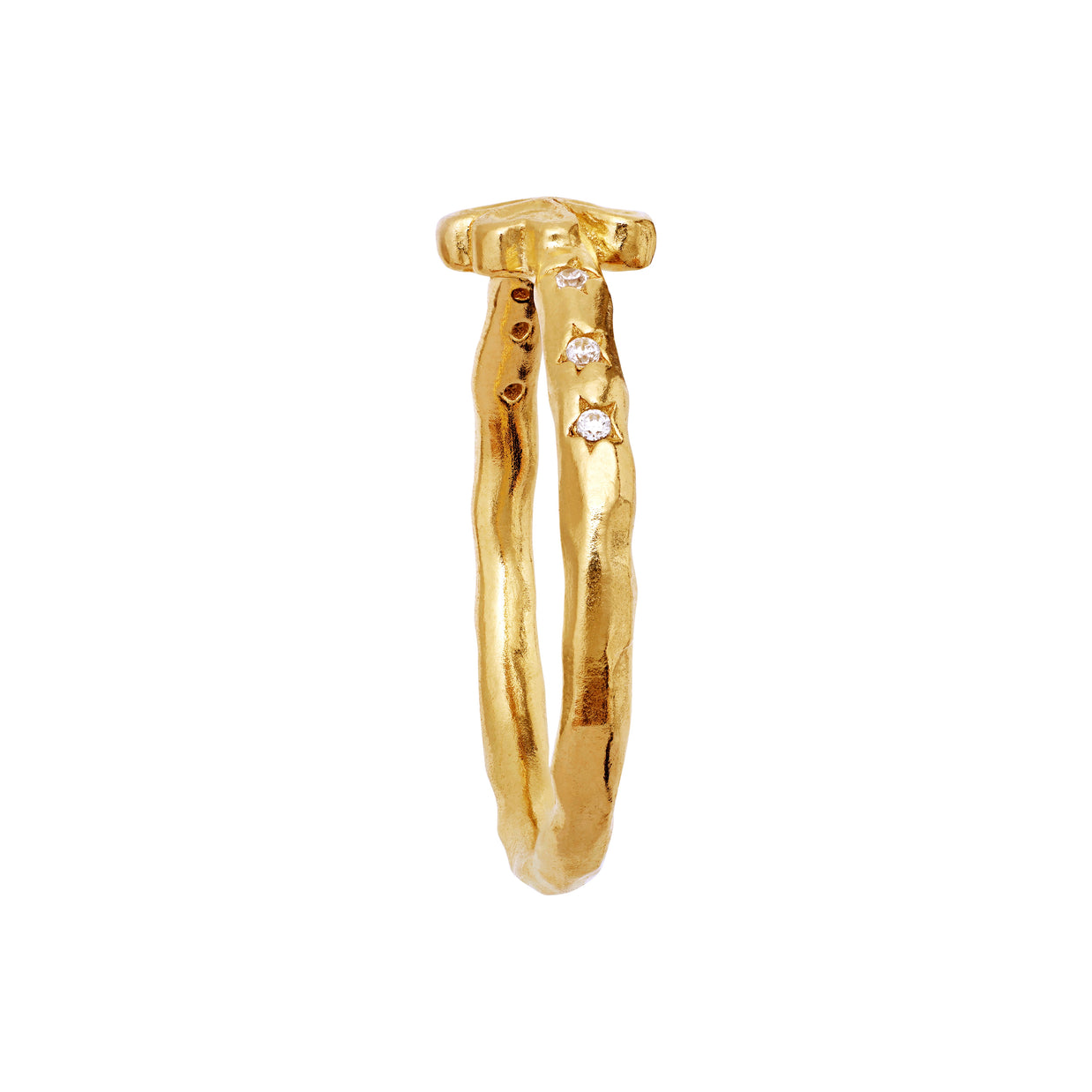Clover ring fra Maanesten - Forgyldt