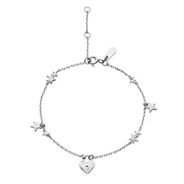 Esma armbånd fra Maanesten i sterling sølv med små vedhæng. 16 - 19 cm