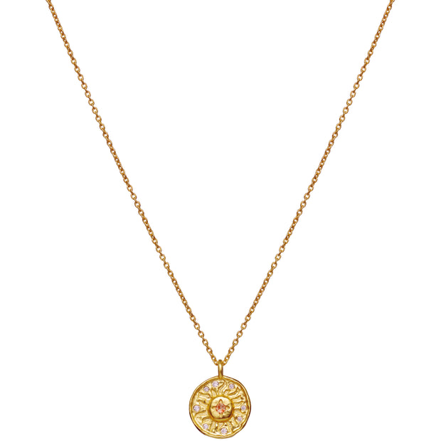 Friendship sun halskæde fra Maanesten. Forfyldt sølv.