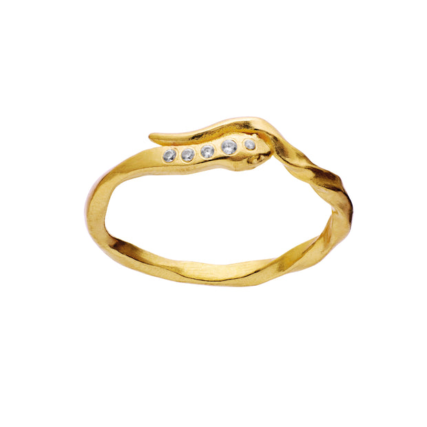 Hera ring fra Maanesten. Forgyldt sølv.