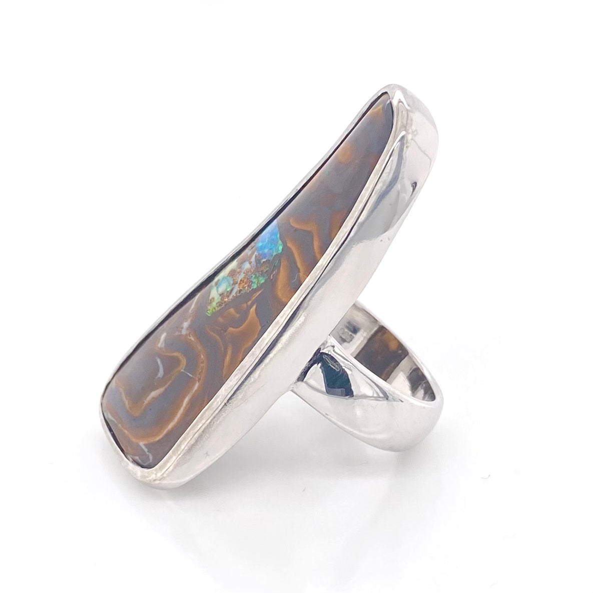 Ring - Solid boulder opal sr 041