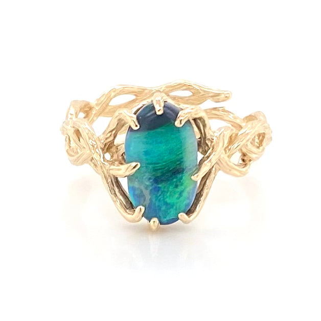 Ring - Solid opal Gr 149