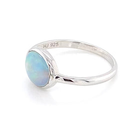 Ægte solid crystal opal fra Australien indfattet i sterling sølv.