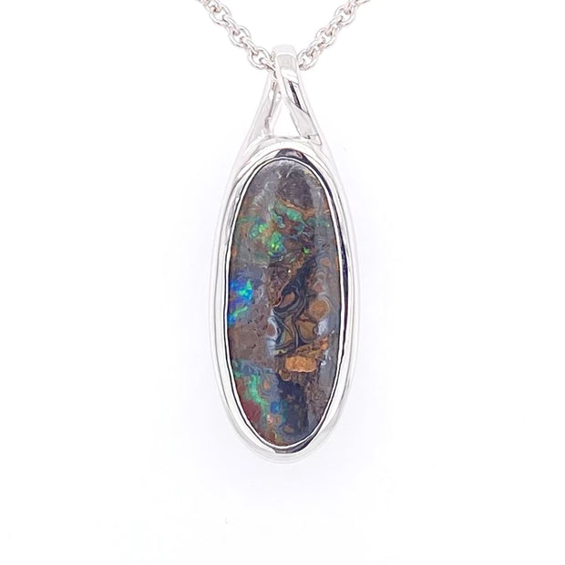 Vedhæng - Solid Boulder opal Sp 188