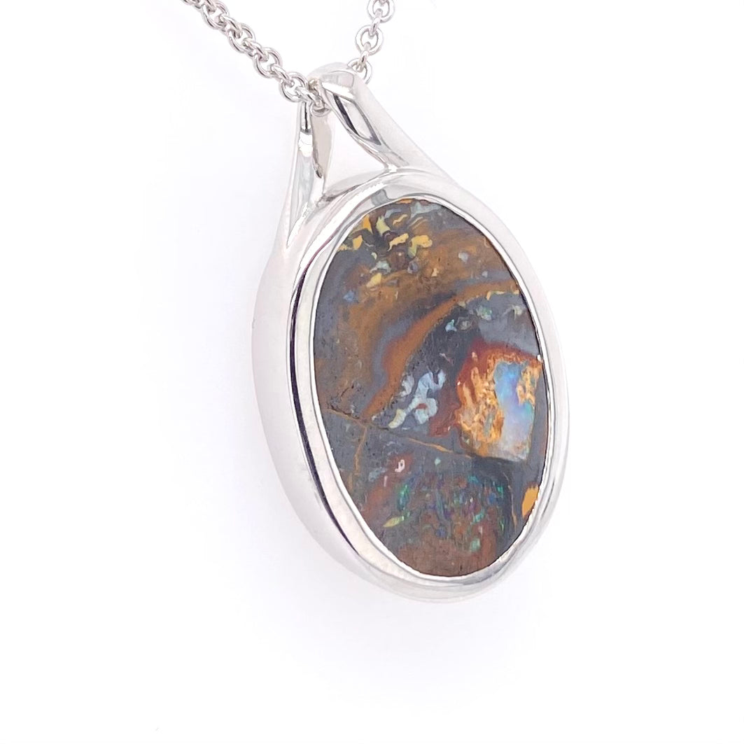 Vedhæng - Solid Boulder opal Sp 189