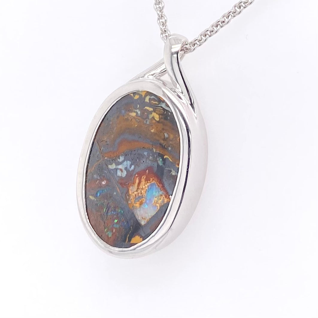 Vedhæng - Solid Boulder opal Sp 189