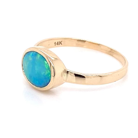 Ring - Solid opal Gr 128