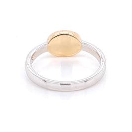 Ægte solid australsk opal ring i 14 Kt. guld og sterling sølv