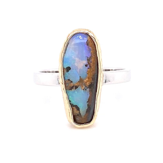 Ring - Solid boulder opal Gsr 081