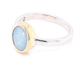 Ægte solid australsk opal i 14 Kt. guld og sterling sølv