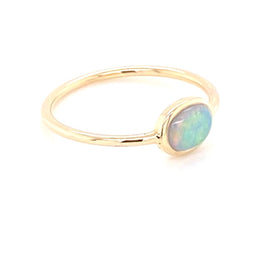 Ægte solid crystal opal fra Australien indfattet i 14 kt. guld. Kommer med certifikat.