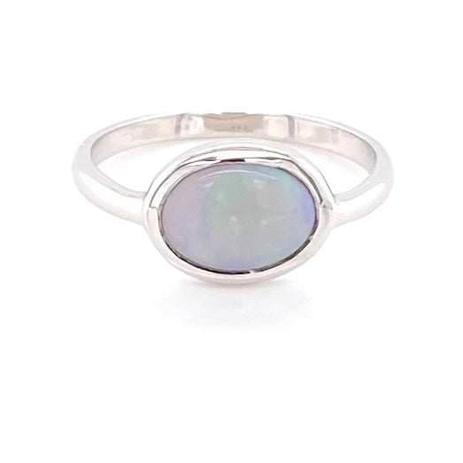 Ægte solid crystal opal fra Australien indfattet i sterling sølv