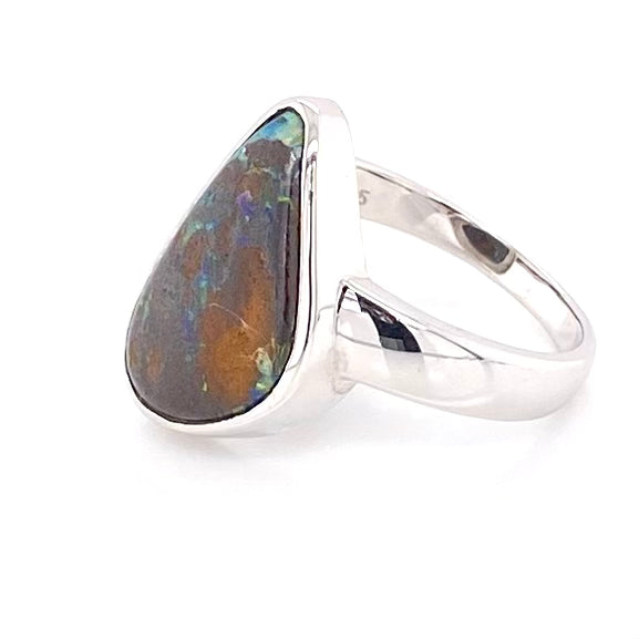 Ring - Solid boulder opal Sr 016