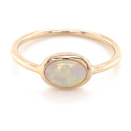 Ægte solid crystal opal fra Australien indfattet i 14 karat guld.