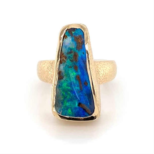 Ring - Solid Boulder opal Gr 051