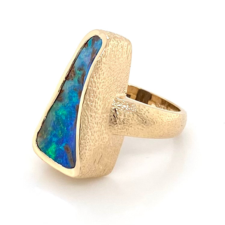 Ring - Solid Boulder opal Gr 051