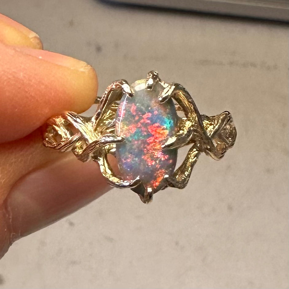 Ring - Solid opal Gr 148