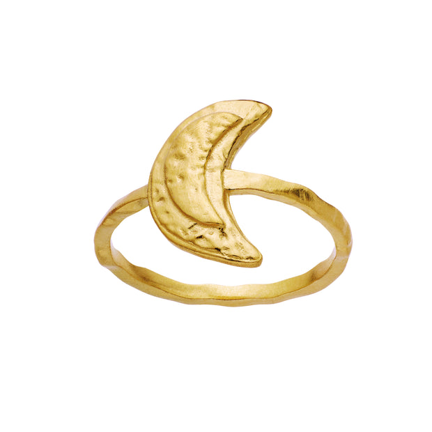 Jacinta ring fra Maanesten. Forgyldt sølv.