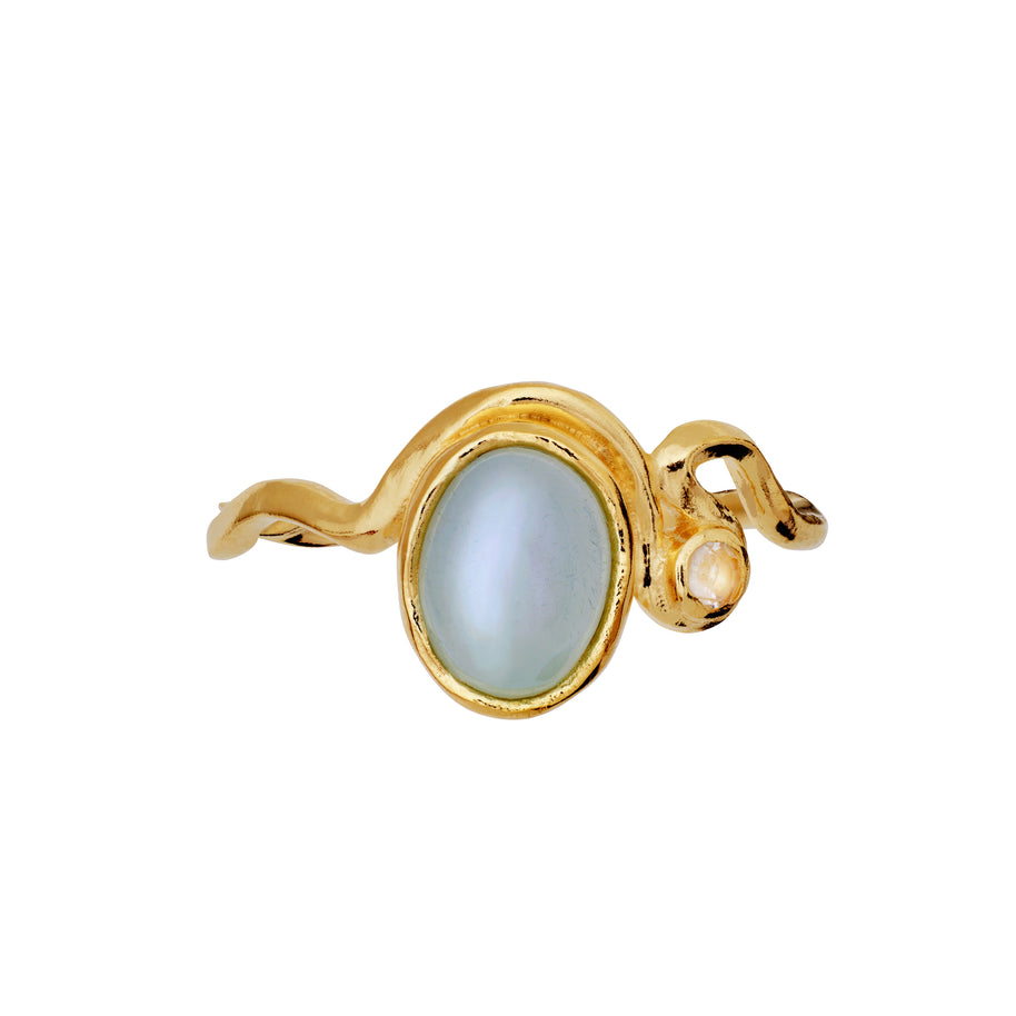 Lorelei ring fra Maanesten. Forgyldt sølv.