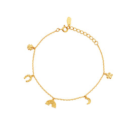 Lycky charm armbånd fra Maanesten - Forgyldt