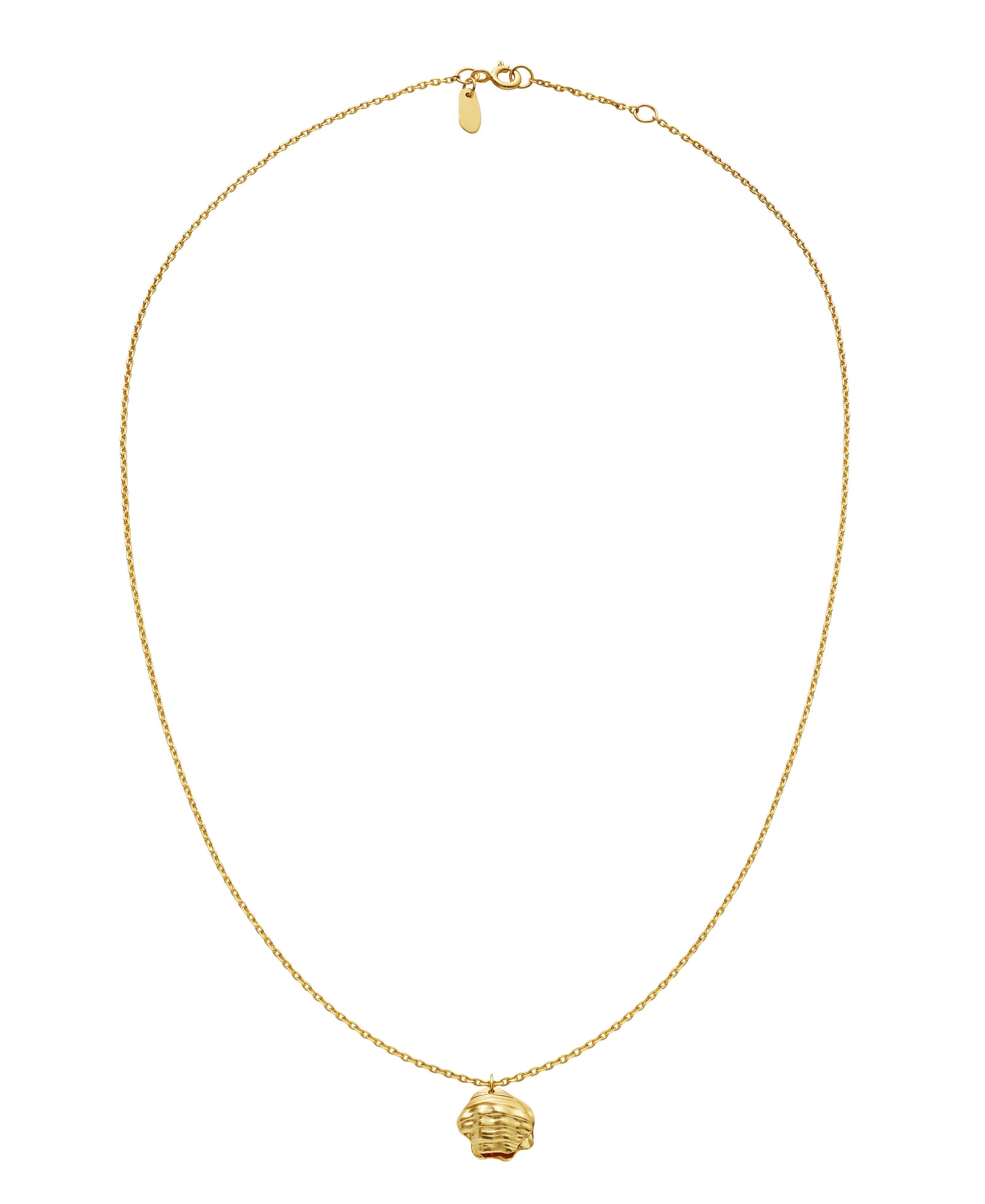 Marnie halskæde fra Maanesten. Forgyldt musling med lille perle